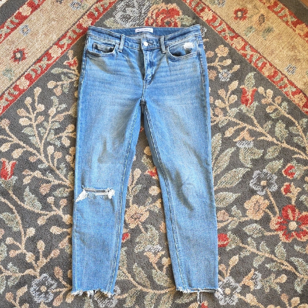 Flying Monkey Light Blue Distressed Ankle Jeans